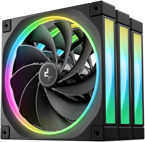 Ventilatoare Deepcool R-FL14R-BKAPN3-G, 140 mm, 1700 rpm, 4-pin PWM, ARGB, 3 bucati (Negru)