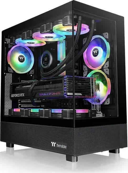 Carcasa Thermaltake View 270 TG ARGB CA-1Y7-00M1WN-00, Mid Tower, E-ATX, Sticla securizata, USB-C, 2x USB 3.0, HD Audio (Negru)