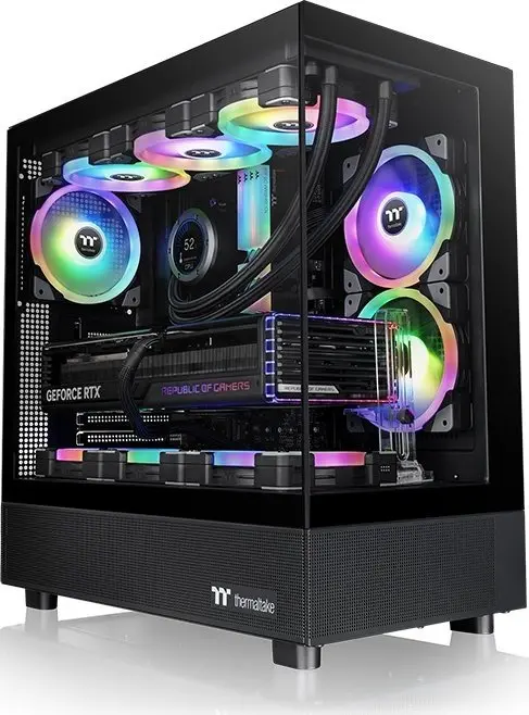 Carcasa Thermaltake View 270 TG ARGB CA-1Y7-00M1WN-00, Mid Tower, E-ATX, Sticla securizata, USB-C, 2x USB 3.0, HD Audio (Negru)