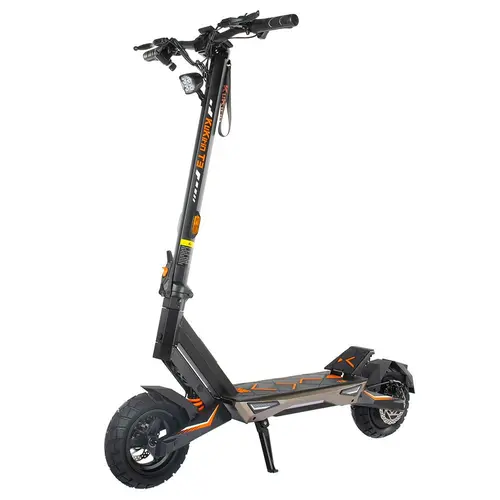 Trotineta electrica KuKirin T3, motor 800W, baterie 48V 15.6Ah, viteza maxima 45km/h, autonomie 58km, roti 10 inch, frane pe disc, amortizoare fata si spate (Negru)