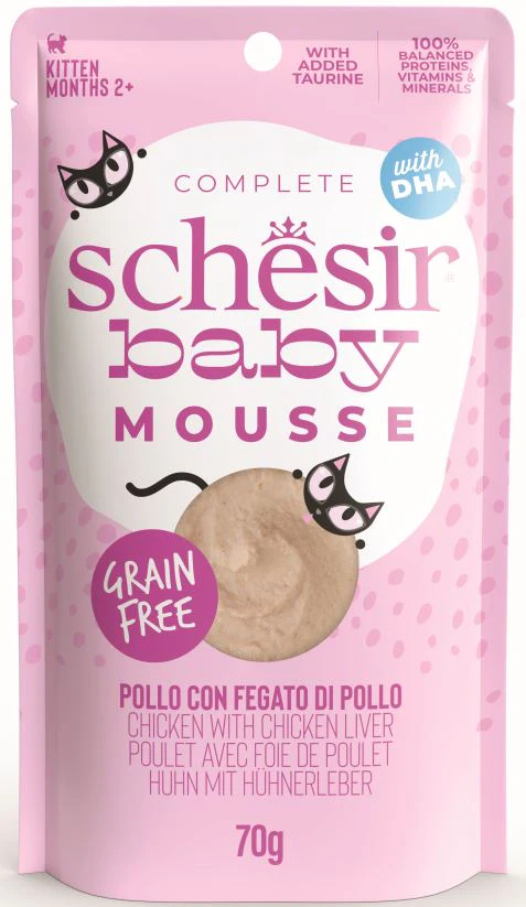 SCHESIR Baby Plic pentru pisicuţe, Mousse cu Pui 70g