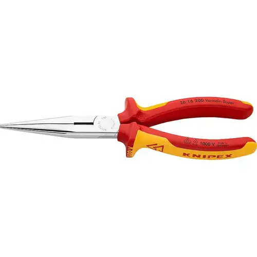 Cleste cu cioc lung semirotund, izolat la 1000 V, KNIPEX, 200 mm