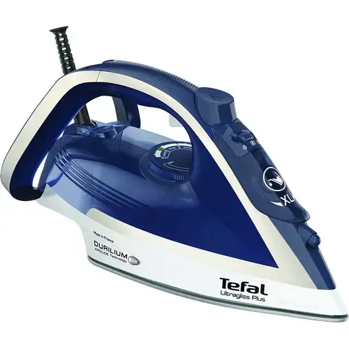 Fier de calcat Tefal Ultragliss Plus FV6812E0, 2800W, jet de abur 260 g/min, abur variabil 0-50 g/min, oprire automata, alb/albastru