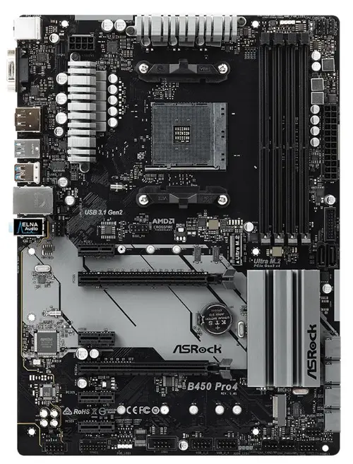 Placa de baza ASRock B450 PRO4, AM4, DDR4