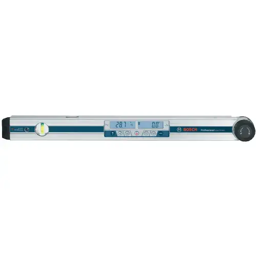 Goniometru Bosch Professional GAM 270 MFL, 0-270° domeniu masurare, 60 cm lungime picior, ± 0.1° precizie masurare, brat prelungitor, geanta protectie, 4 baterii 1.5 V LR6 (AA)