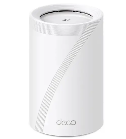 Sistem Wi-Fi Mesh TP-Link Deco BE65(1-pack), BE9300, Tri-Band, Wi-Fi 7, 4 porturi 2.5Gbps, MLO, HomeShield, cu acoperire pentru intreaga casa