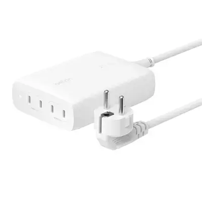 Incarcator retea Belkin BOOST CHARGE PRO WCH015vfWH, 200 W, 4-Porturi USB-C, GaN (Alb)