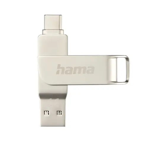 Stick USB Hama C-Rotate Pro, USB-C, USB-A, 128GB (Argintiu)