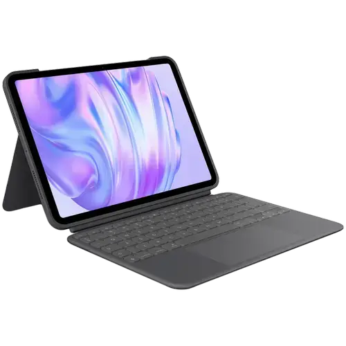 Husa cu tastatura Logitech Combo Touch pentru Apple iPad Pro 11-inch (M4), Layout US International (Gri)