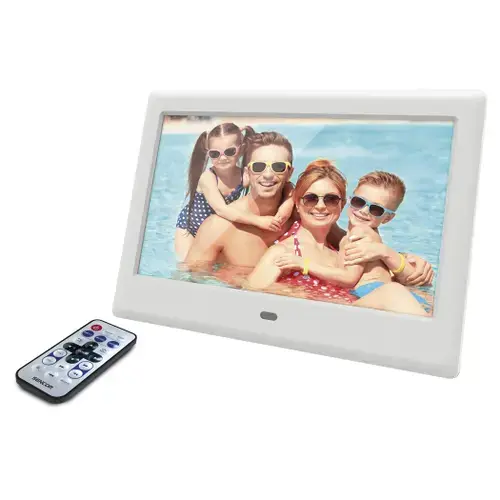Rama foto digitala Sencor SDF 782 WH, Ecran IPS HD 7inch, 1024 x 600, Difuzor, Cititor card SD/SDHC/MMC (Alb)