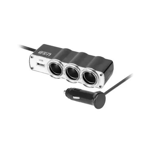 Splitter bricheta auto Peiying, 3 iesiri bricheta si o iesire USB