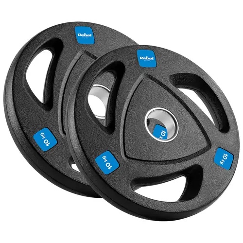 Set greutati REBEL, Fonta cauciucata, 2x10kg, 51mm, Negru