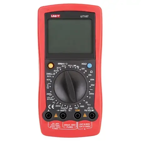 Multimetru digital UNI-T UT107, Testare diode, Masurare continuitate, ecran LCD