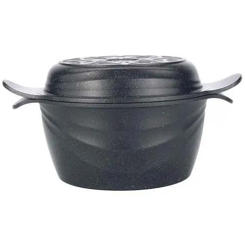Oala Neoklein CS30-Black 2in1, cu capac ce poate fi folosit ca tigaie multifunctionala, 30 cm, 8.8 L, aluminiu turnat, invelis anti-aderent (Negru)