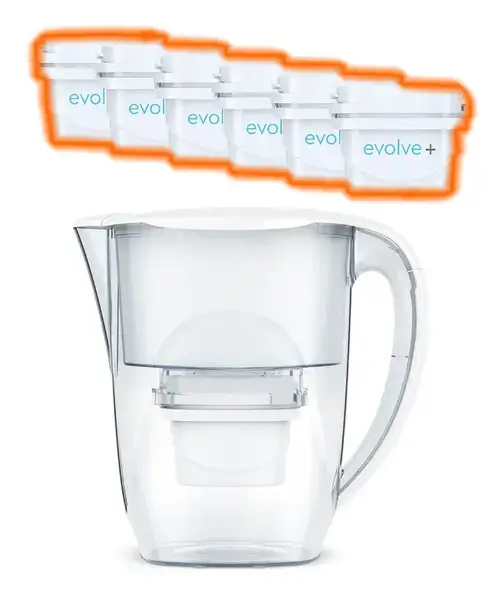 6 filtre de apa Evolve + Cana filtranta Aqua Optima Oria, 2.8 litri (Alb)