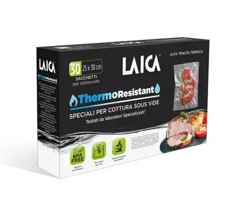 Pungi pentru Sous Vide Laica ThermoResistant TR1000, 25x30 cm, 30 buc.