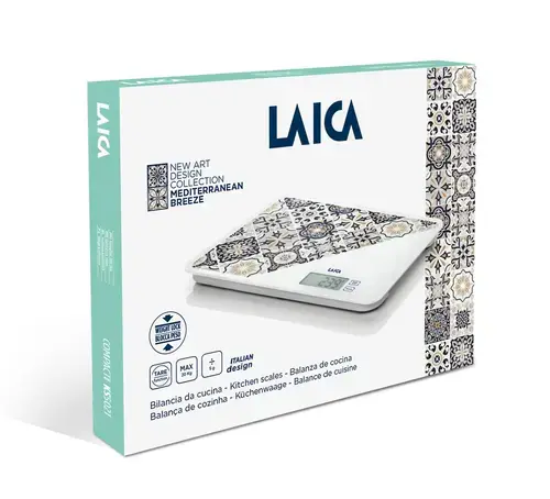 Cantar electronic de bucatarie Laica KS5021, 20 kg, design mediteraneean (Maro)