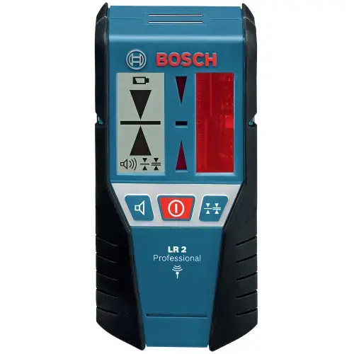 Receptor si telecomanda pentru nivela laser Bosch Professional LR 2, 5-50 m, IP54, ± 1/± 3 mm precizie fina/grosiera, baterie 9 V (6LR61)