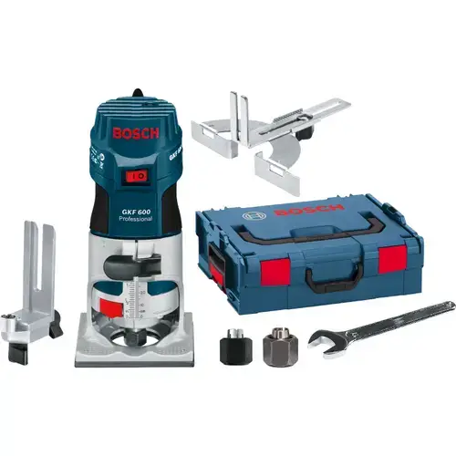 Masina de frezat Bosch Professional GKF 600, 600W, 33000 RPM, valiza plastic (Albastru)