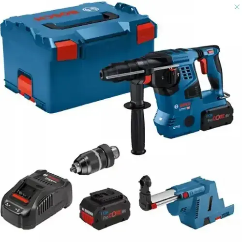 Ciocan rotopercutor Bosch GBH 18V-28 CF, SDS Plus, pe acumulator 18V, 2 x baterii 8 Ah, incarcator