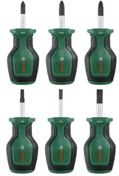 Set surubelnite Bosch 1600A032UK, cu profil PH, PZ, plat si torx, 6 bucati