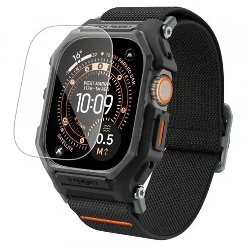 Husa Spigen ACS11415 Lite Fit Pro with Screen Protector pentru Apple Watch Ultra Series, Neagra Mata