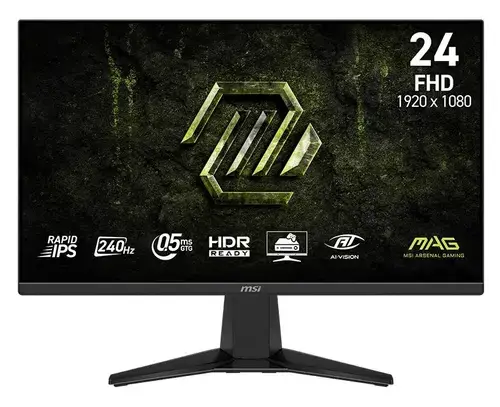 Monitor Gaming Rapid IPS LED MSI 23.8inch MAG 245F X24, Full HD (1920 x 1080), HDMI, DisplayPort, 240 Hz, 0.5 ms (Negru)