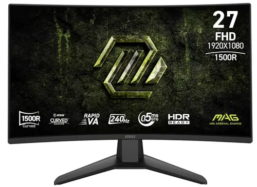 Monitor Gaming Rapid VA LED MSI 27inch MAG 274CF X24, Full HD (1920 x 1080), HDMI, DisplayPort, Ecran curbat, 240 Hz, 0.5 ms (Negru)