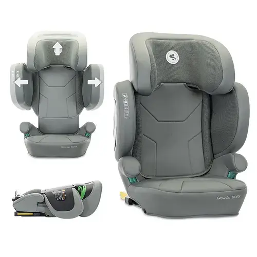 Scaun auto pentru copii Lorelli Growgo, Isofix, pliabil, protectii laterale extensibile, spatar reglabil, tetiera reglabila, 100-150 cm, 3-12 ani, Verde