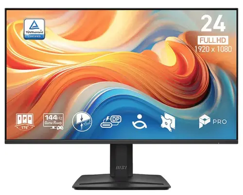 Monitor IPS LED MSI 23.8inch PRO MP242 E14C, Full HD (1920 x 1080), HDMI, Boxe, 144 Hz, 1 ms (Negru)