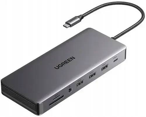 Docking station Ugreen Revodok Pro 313, Alimentare USB-C, 4x USB-A 3.0, USB-C 10 Gbps (Gri)