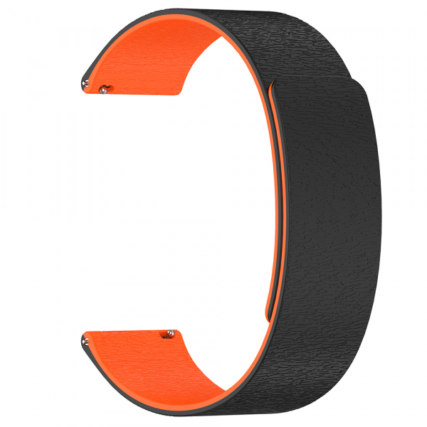 Curea Techsuit W074 pentru Samsung Galaxy Watch Series, 20mm, Neagra Portocalie