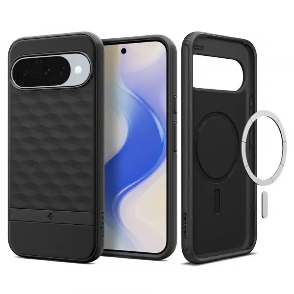 Husa MagSafe pentru Google Pixel 10 Pro / 10, Spigen, Caseology Parallax, Neagra Mata ACS09708