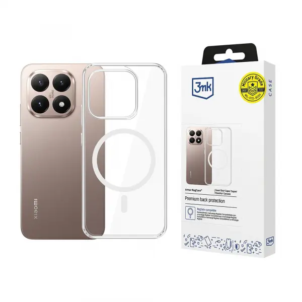 Husa MagSafe pentru Xiaomi 15T, 3MK, Armor MagCase, Transparenta