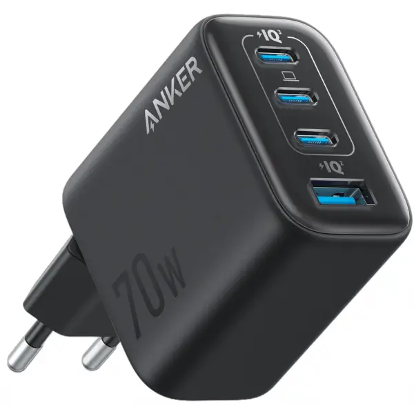 Incarcator Retea Anker Zolo, 70W, 1 x USB-A - 3 x USB-C, Negru A121CG11