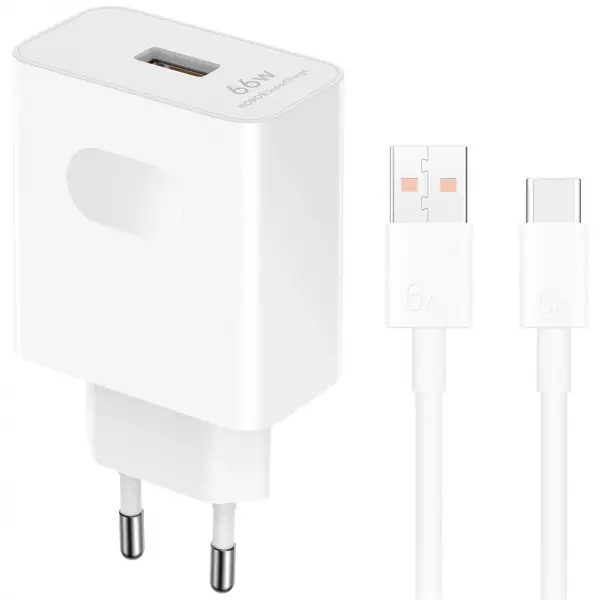 Incarcator Retea Cu Cablu USB-C Honor HN-200330E00, 66W, 6A, 1 x USB-A, Alb, Resigilat 5503ABQX