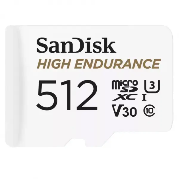 Card Memorie microSDXC SanDisk High Endurance, 512Gb, Clasa 10 / UHS-1 U3, Cu Adaptor, Resigilat SDSQQNR-512G-GN6IA