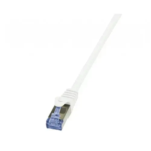 Cablu Patchcord Logilink CQ4021S, S/FTP, Cat6a, 0.5m, alb