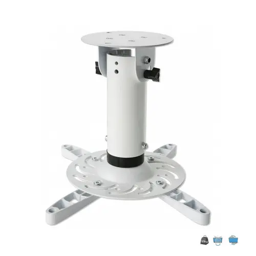 Suport proiector de tavan Techly ICA-PM200WH, reglabil (Alb)
