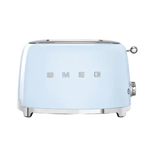 Prajitor de paine Smeg TSF01PBEU, 950 W, 2 felii, 6 niveluri pentru rumenire, Bleu