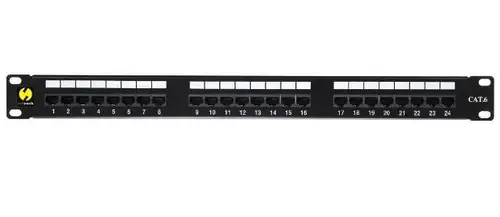 Patch Panel Netrack 104-08, CAT.6, 24 Porturi (Negru)