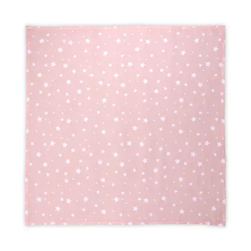 Scutec pled muselina, 80 x 80 cm, Lorelli Rose with Stars