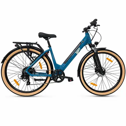 Bicicleta electrica Oras Devron 28200, roti 28 inch, cadru L, motor 250W, 7 viteze, Albastru