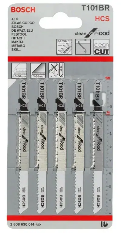 Set 5 bucati Panza fierastrau vertical Bosch T 101 BR pentru lemn