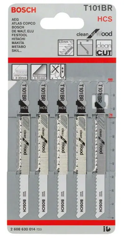 Set 5 bucati Panza fierastrau vertical Bosch T 101 BR pentru lemn