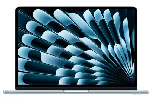 Laptop Apple MacBook Air 15 (Procesor Apple M4 (10-core CPU), 15.3inch Liquid Retina, 16GB, 256GB SSD, Apple M4 10-core GPU, Mac OS, Layout INT, Albastru deschis)