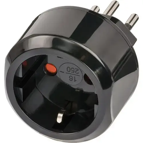 Adaptor priza Brennenstuhl 1508642, 10 A, 250V, EU-Elvetia (Negru)