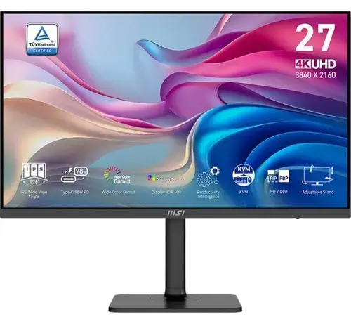 Monitor IPS LED MSI 27inch MD272UPHG, UHD (3840 x 2160), HDMI, DisplayPort, Boxe, Pivot (Negru)