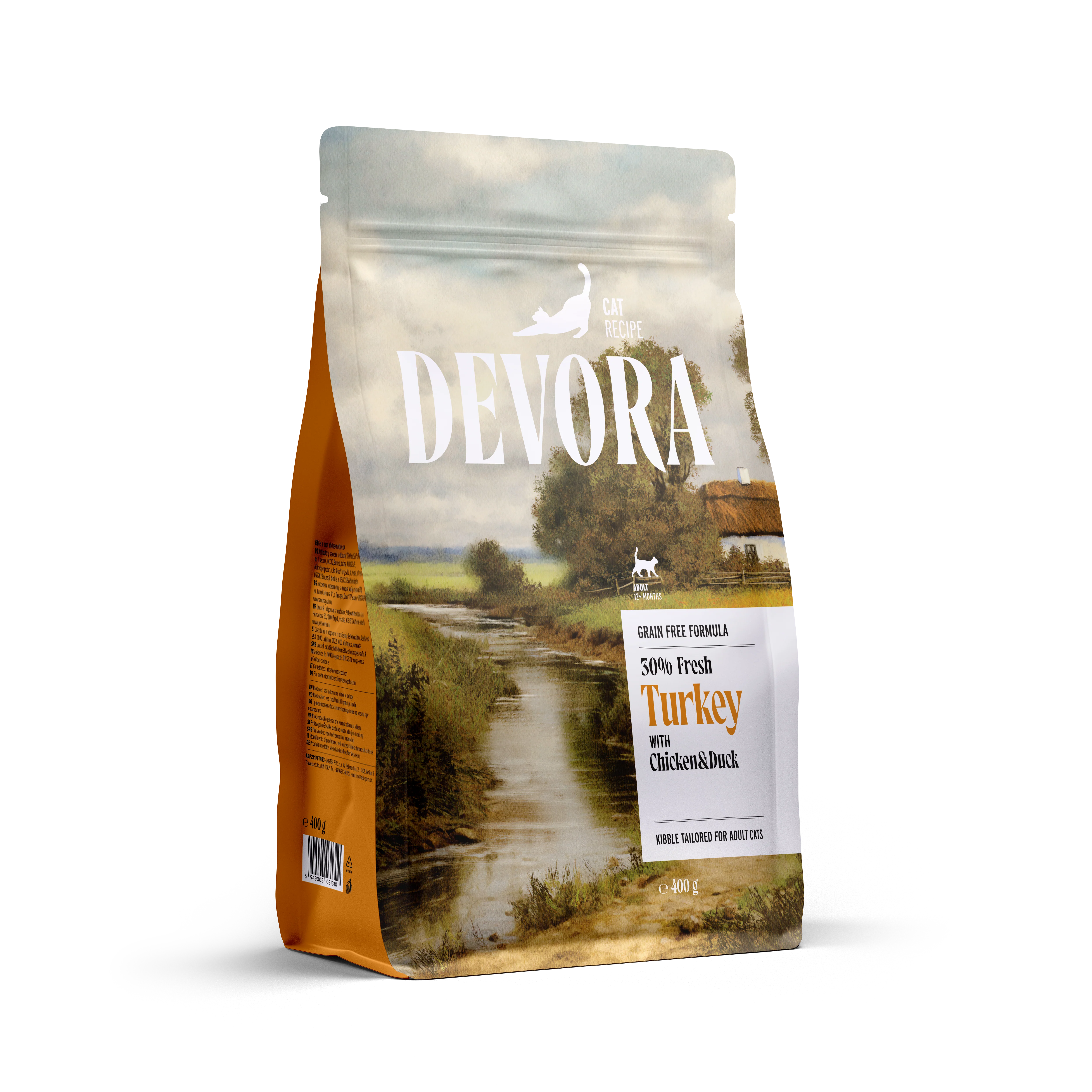 DEVORA GRAIN-FREE CAT ADULT CURCAN SI RATA 400G