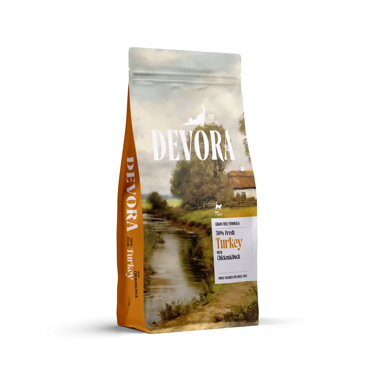 DEVORA GRAIN-FREE CAT ADULT CURCAN SI RATA 7.5KG